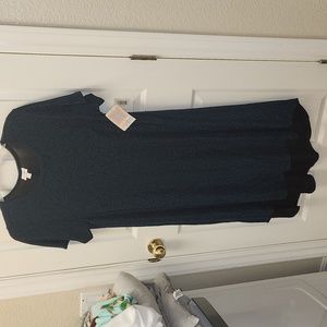 LulaRoe 2XL Carly Blue Glitter Pocket Dress- NWT